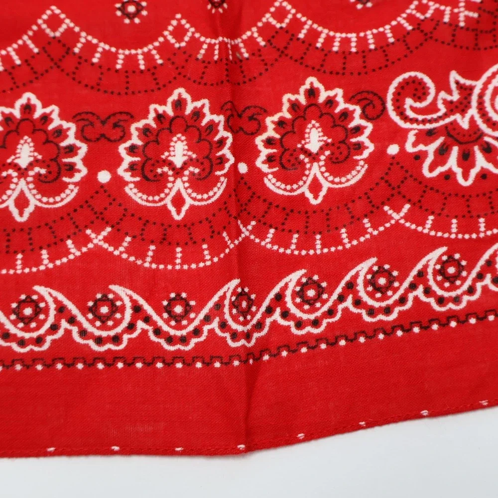 Vintage 60s Red Paisley Cotton‎ Bandana Fast Color 17x18